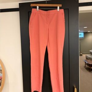 EXPRESS Coral Stretch Columnist Ankle Mid-Rise Pant w Ruffle Pocket Detail - 6L
